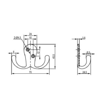 SORIA fogas fekete, S két ágú