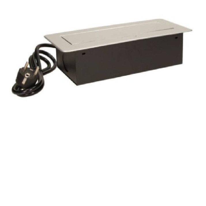 Asztallapba építhető konnektor, ezüst, kerekített széllel (Magyar szabv.) Asztallapba építhető konnektor, ezüst, kerekített széllel (Magyar szabv.)