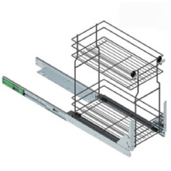 REJS Kihúzható kamra vasalat Alsómegvezetésű, fékes, króm hatású, 300 mm