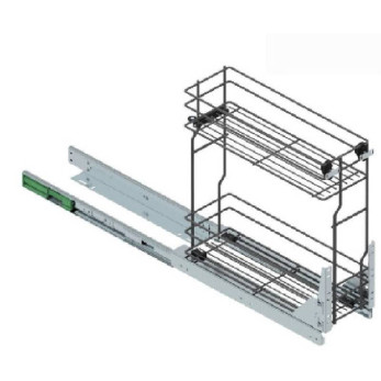 REJS Kihúzható kamra vasalat Alsómegvezetésű, fékes, króm hatású, 200 mm
