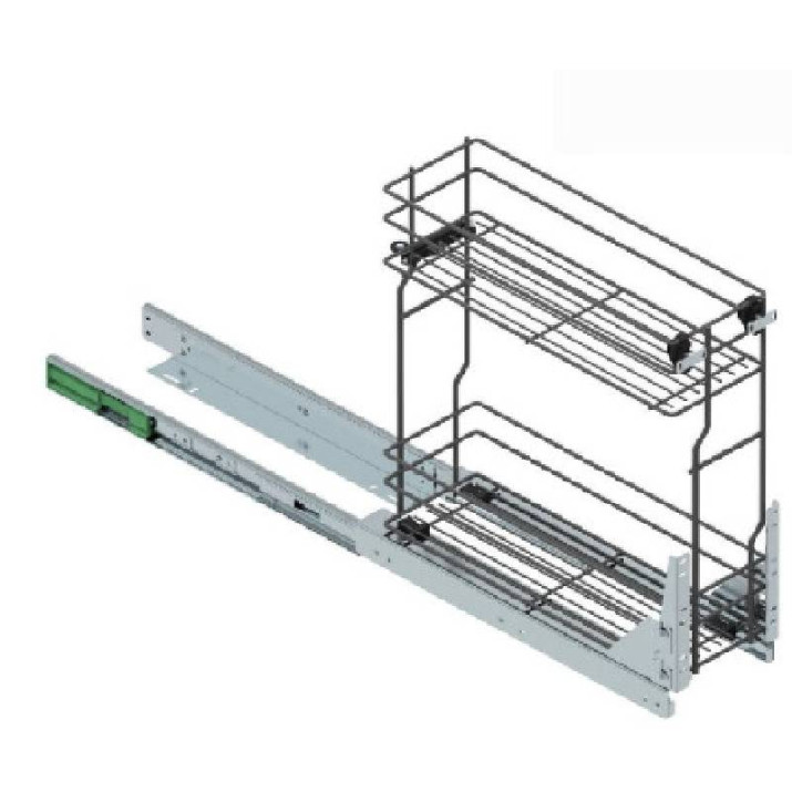 REJS Kihúzható kamra vasalat Alsómegvezetésű, fékes, króm hatású, 200 mm REJS Kihúzható kamra vasalat Alsómegvezetésű, fékes, króm hatású, 200 mm