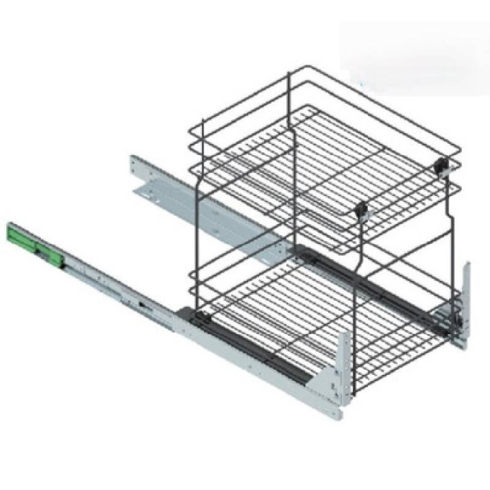 REJS Kihúzható kamra vasalat Alsómegvezetésű, fékes, króm hatású, 400 mm REJS Kihúzható kamra vasalat Alsómegvezetésű, fékes, króm hatású, 400 mm