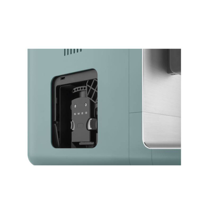 SMEG AUTOMATA KÁVÉFŐZŐ, retro, tejhabosító funkció, cappuccino/latte macchiato funkció, matt smaragdzöld