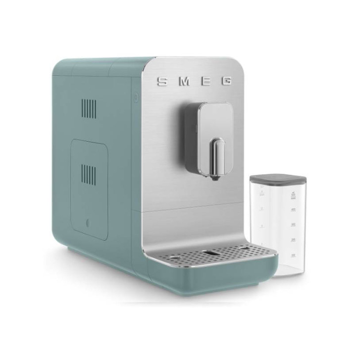 SMEG AUTOMATA KÁVÉFŐZŐ, retro, tejhabosító funkció, cappuccino/latte macchiato funkció, matt smaragdzöld