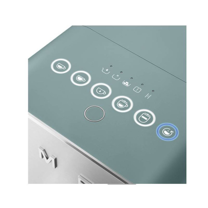 SMEG AUTOMATA KÁVÉFŐZŐ, retro, tejhabosító funkció, cappuccino/latte macchiato funkció, matt smaragdzöld SMEG AUTOMATA KÁVÉFŐZŐ, retro, tejhabosító funkció, cappuccino/latte macchiato funkció, matt smaragdzöld