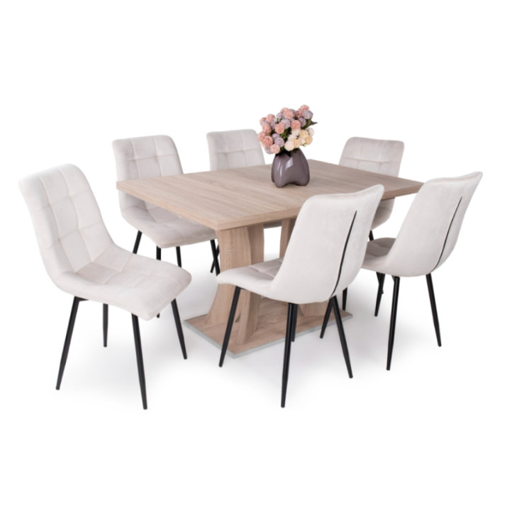 Barbi szék, bézs plüss kárpittal