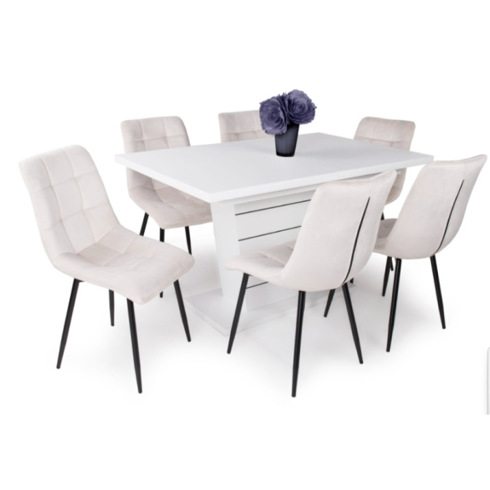 Barbi szék, bézs plüss kárpittal