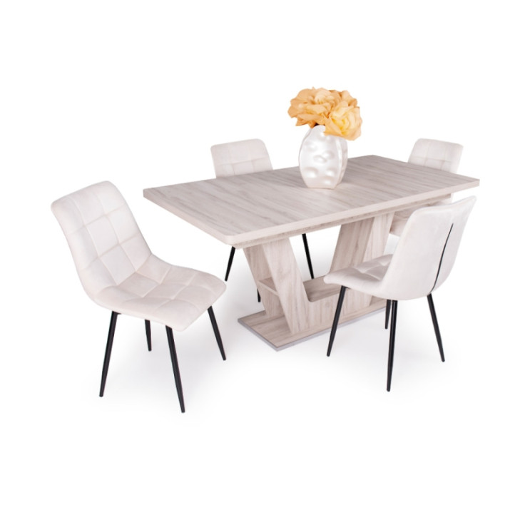 Barbi szék, bézs plüss kárpittal