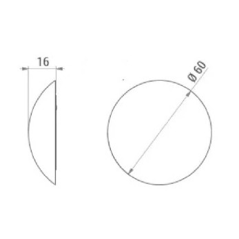 Öntapadós ajtóütköző BOBY 60, fehér (2db/csomag)